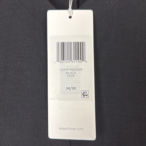 Eileen Fisher Fine Jersey Wide-Leg Jumpsuit Black NEW - Picture 7 of 12